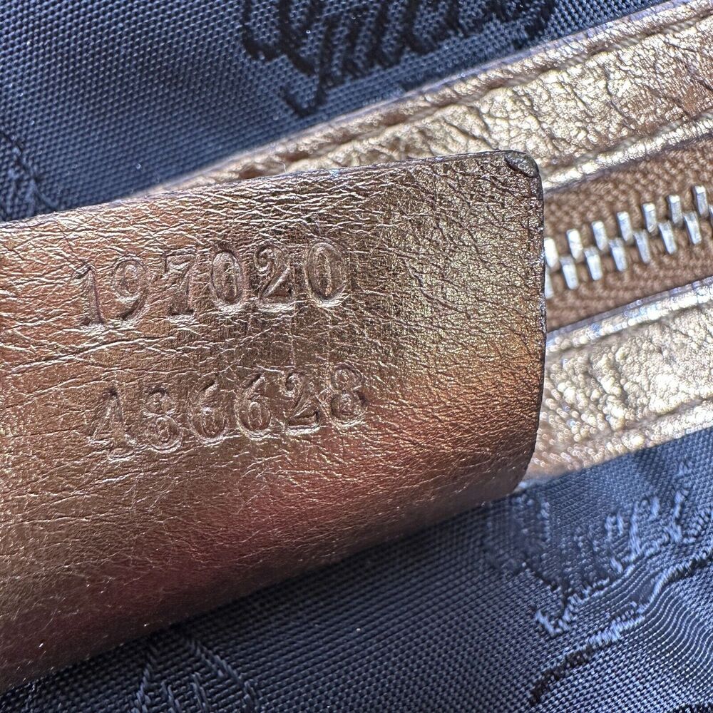 Gucci Hysteria Hand Bag Tom Ford Era Womens Metallic Gold Patent Leather Handbag - Picture 8 of 14